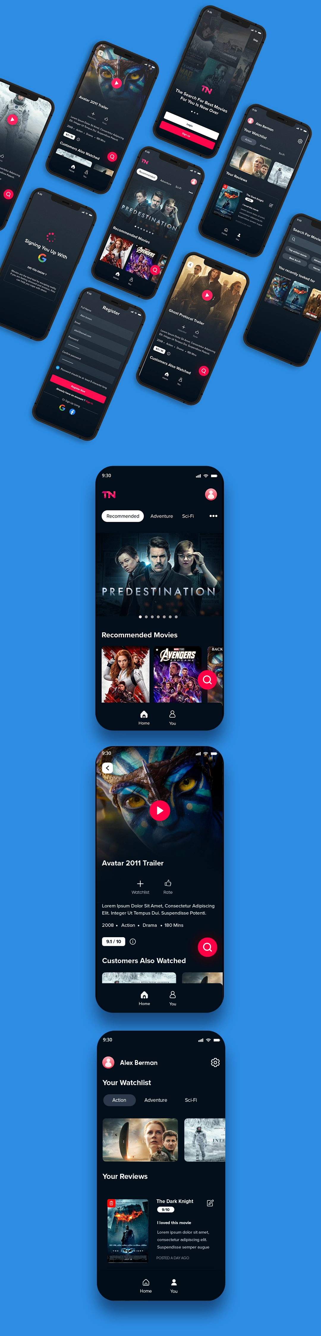 movie trailer app design