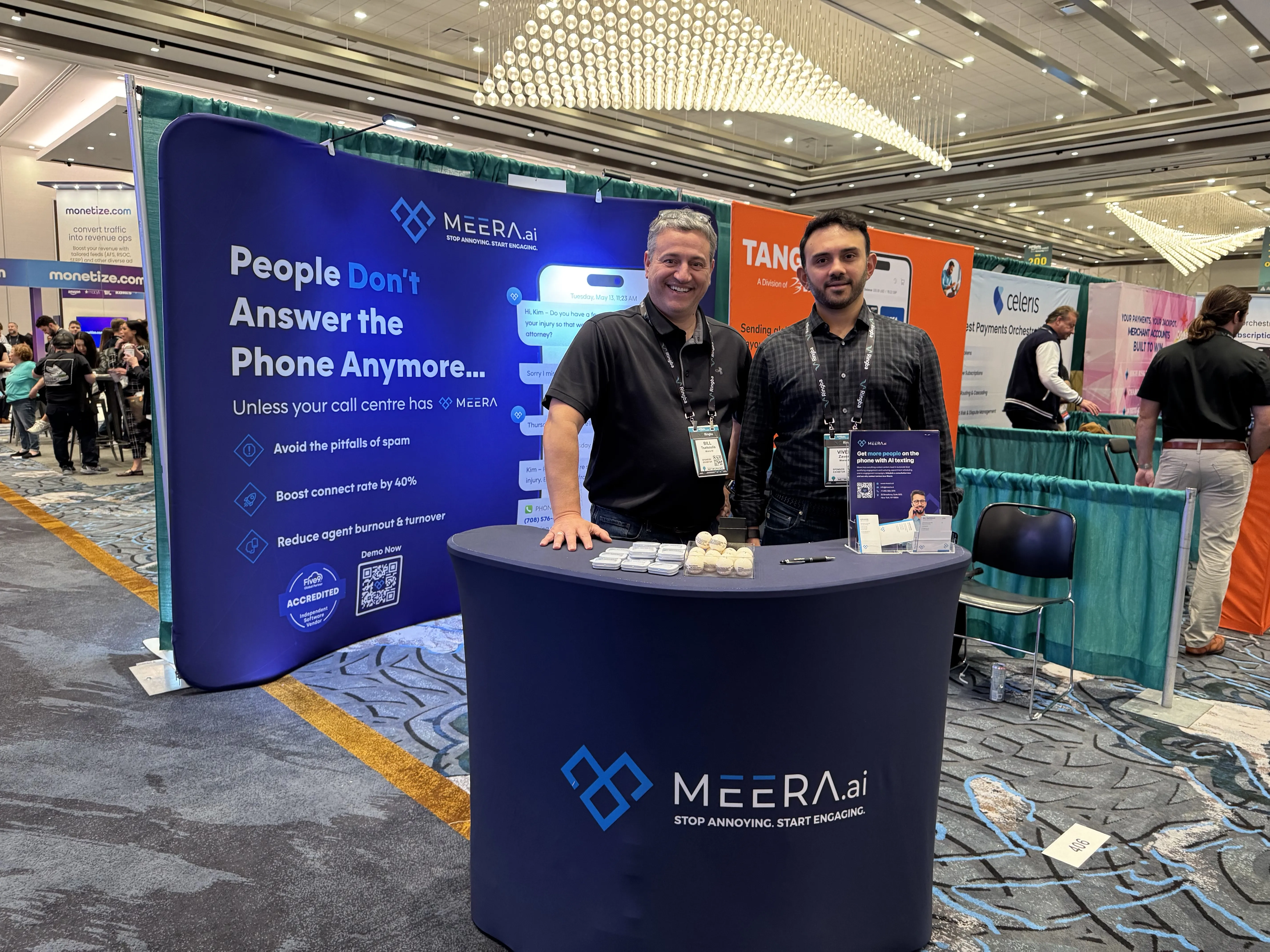 Meera.ai tradeshow booth setup