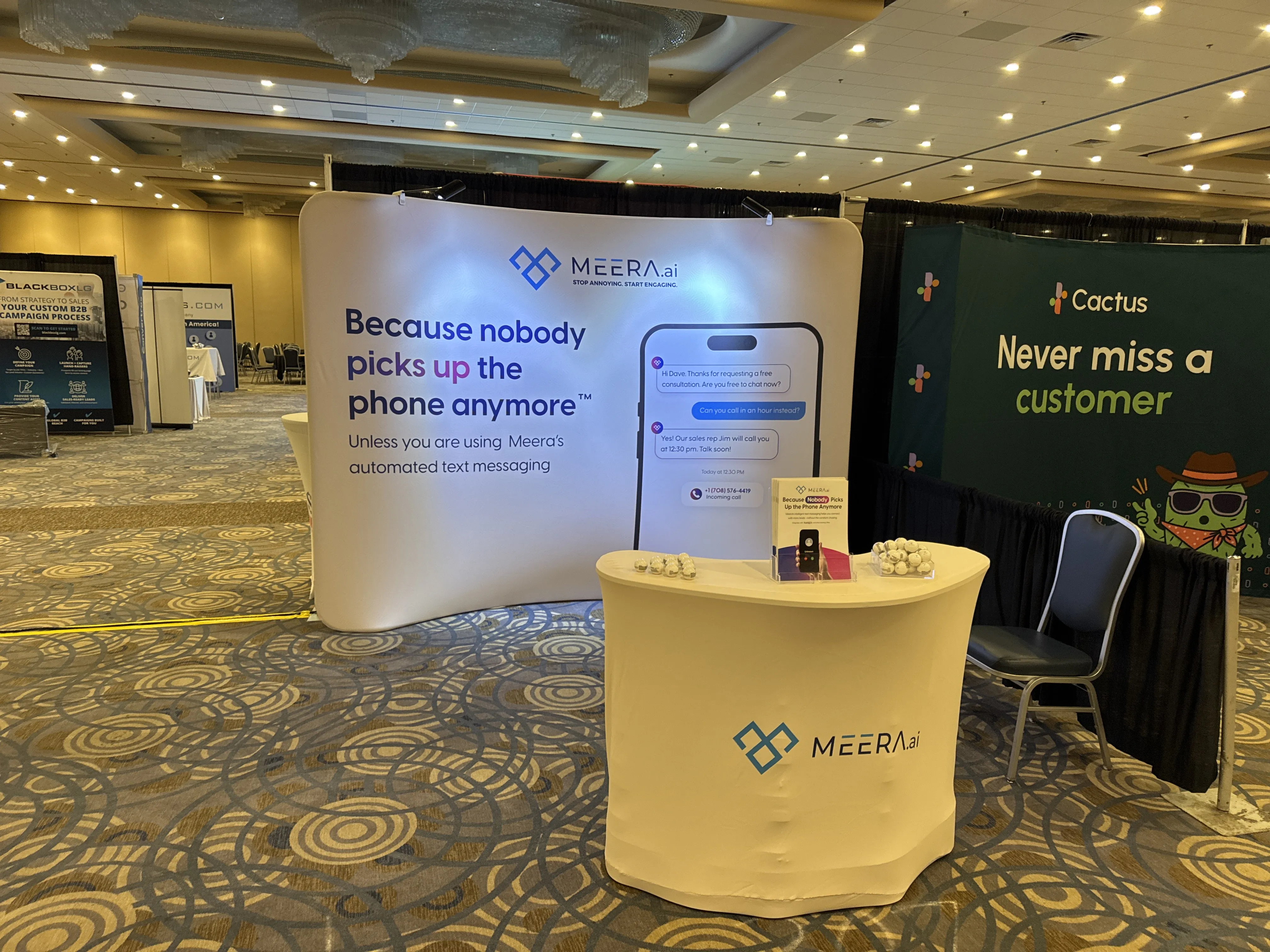 Meera.ai tradeshow booth at event