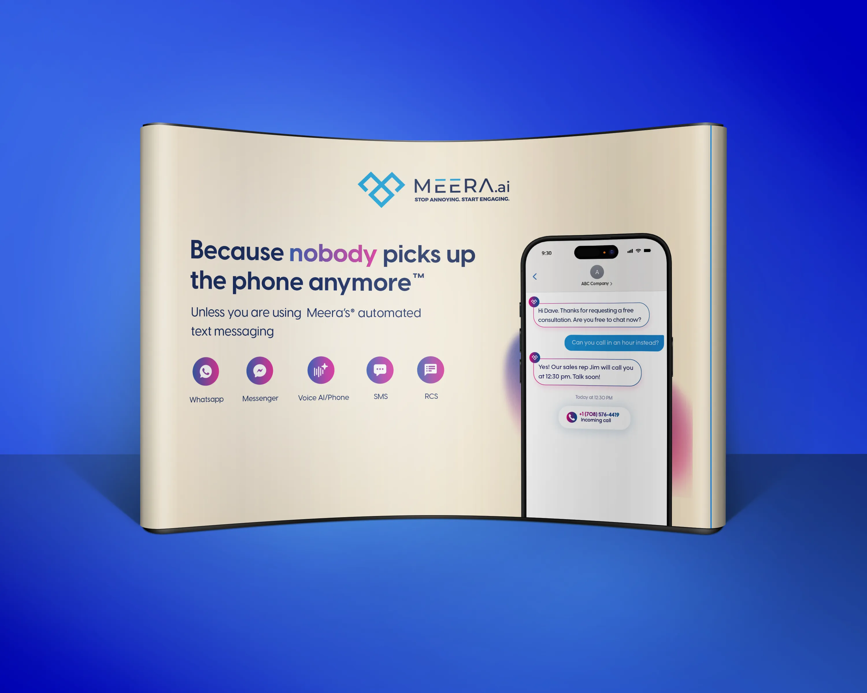 Meera.ai tradeshow booth 2026