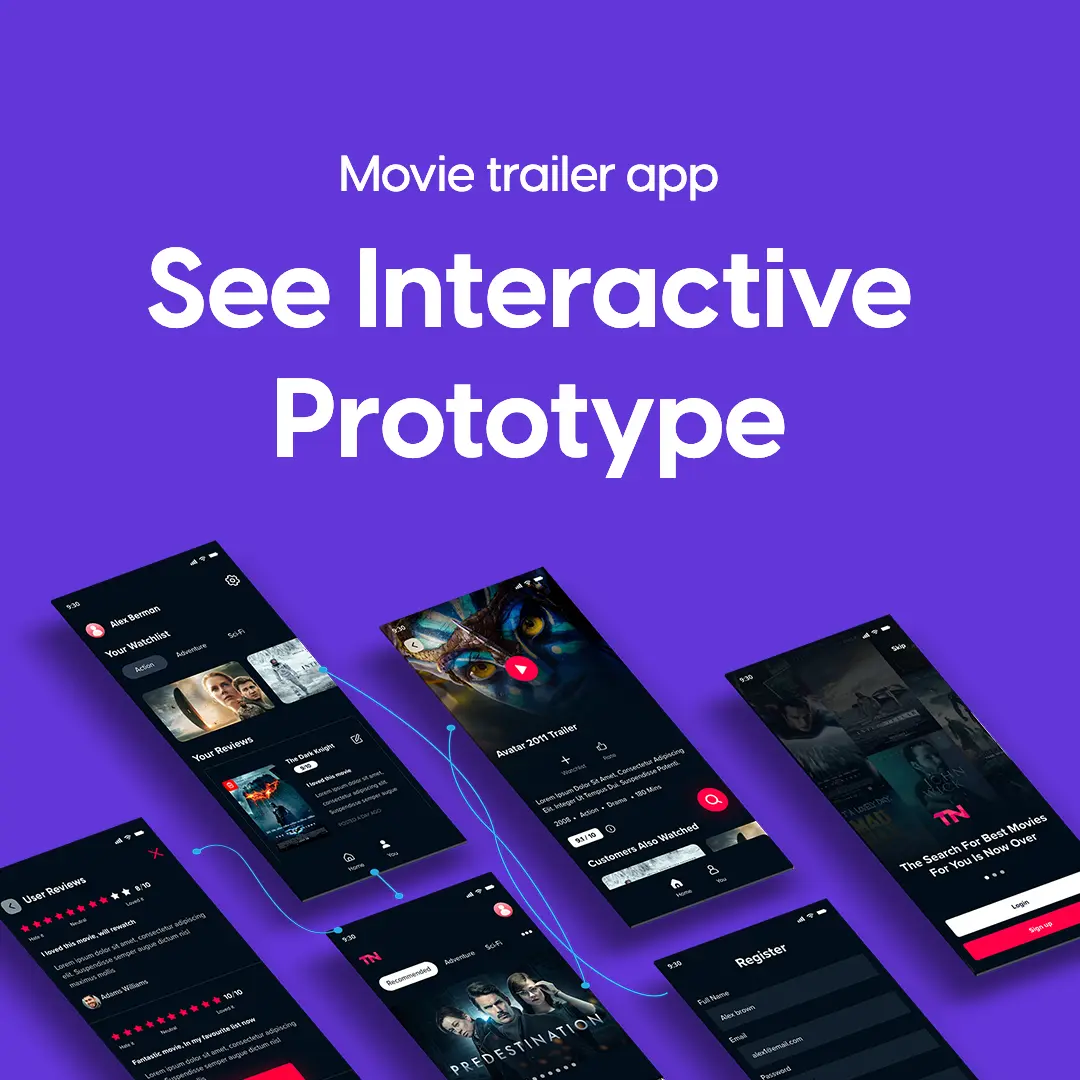 movie trailer app design prototype